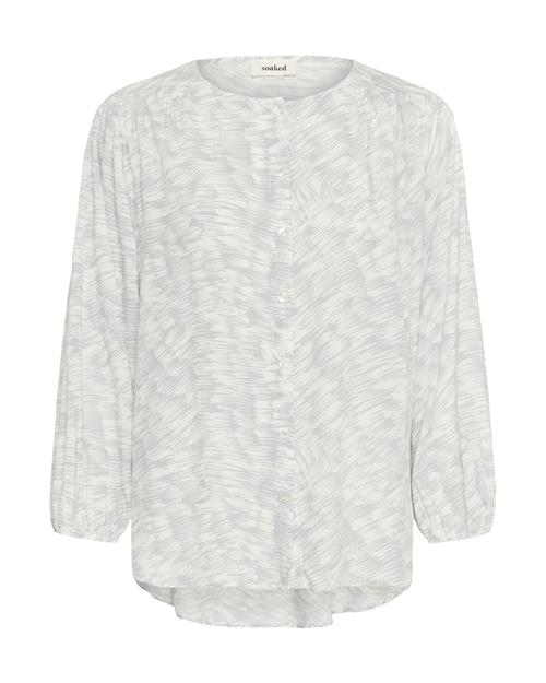 SOAKED IN LUXURY Bluse 'SLArjana Leodora'  røgblå / hvid