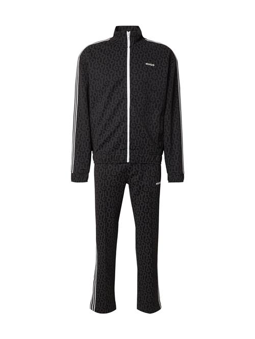 HUGO Joggingdragt 'Doduck/Don'  mørkegrå / sort / hvid