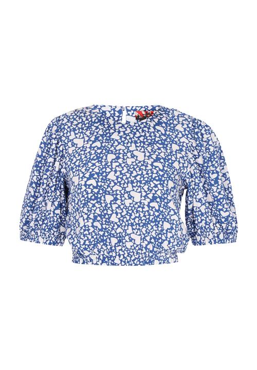 myMo ROCKS Bluse 'Valentine's Day'  blå / hvid