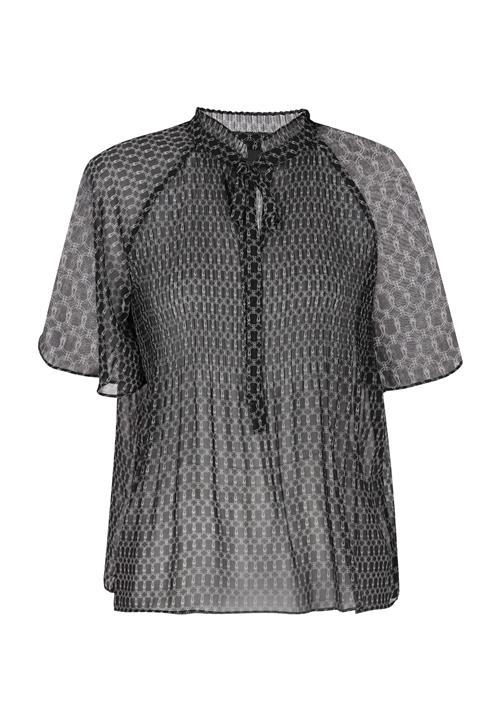 DreiMaster Klassik Bluse  sort / offwhite