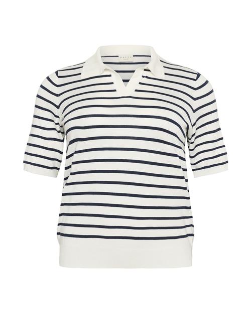 KAFFE CURVE Pullover 'KCLizzy'  sort / hvid