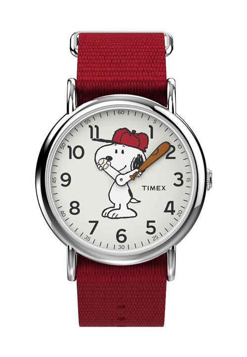 TIMEX Analogt ur 'Peanuts Snoopy'  sølvgrå / rød / sort / hvid