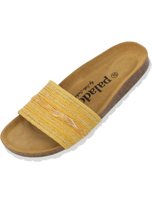 Palado by Sila Sahin Pantoletter 'Solista'  gul / curry / sølv