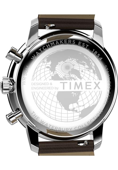 TIMEX Digitalur 'Waterbury Metropolitan'  brun / sølv