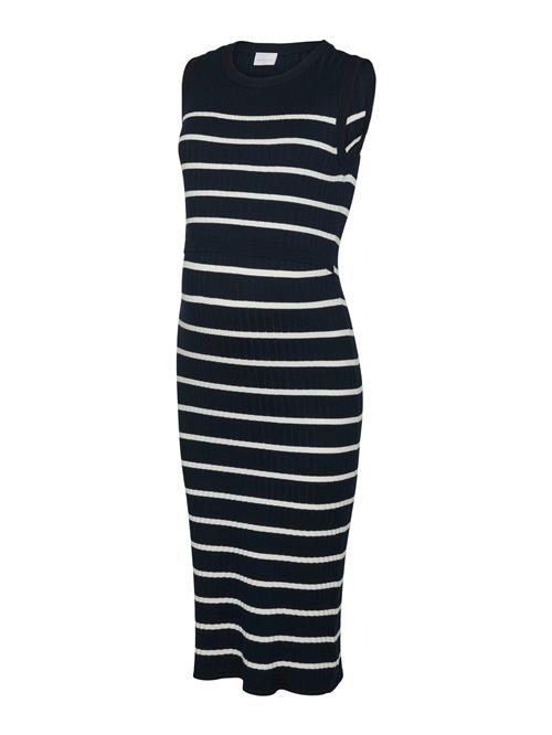 MAMALICIOUS Strikkjole 'MLNewSiv June'  navy / hvid