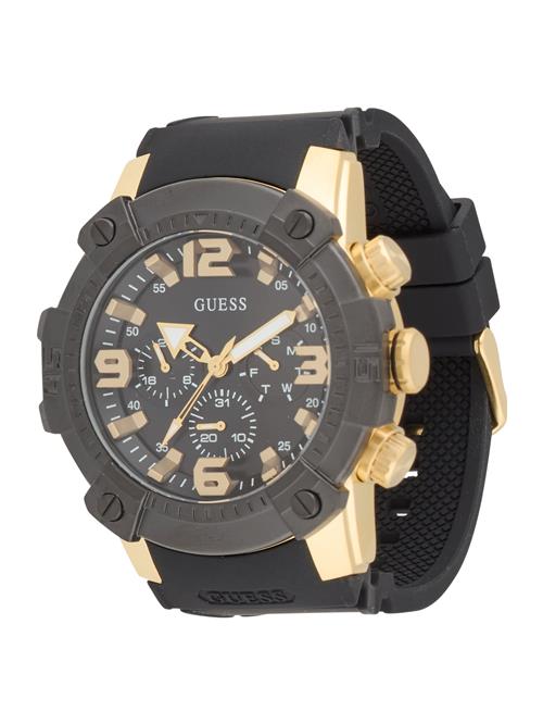 GUESS Analogt ur 'LINEBACKER'  guld / sort