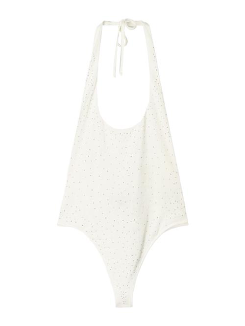 Bershka Shirtbody  sølv / hvid