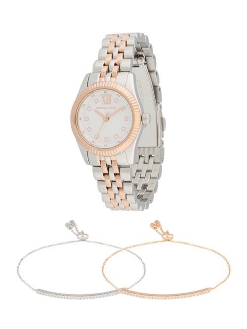 MICHAEL Michael Kors Analogt ur 'LEXINGTON'  guld / sølv / hvid