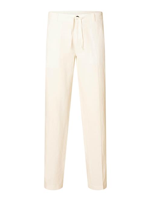 SELECTED Bukser med fals 'SLHLEROY'  creme