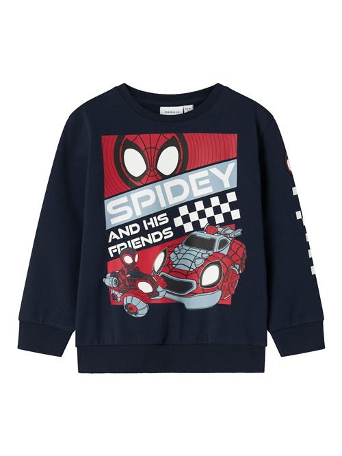 NAME IT Sweatshirt 'NMMJO SPIDER'  navy / grå / rød / hvid