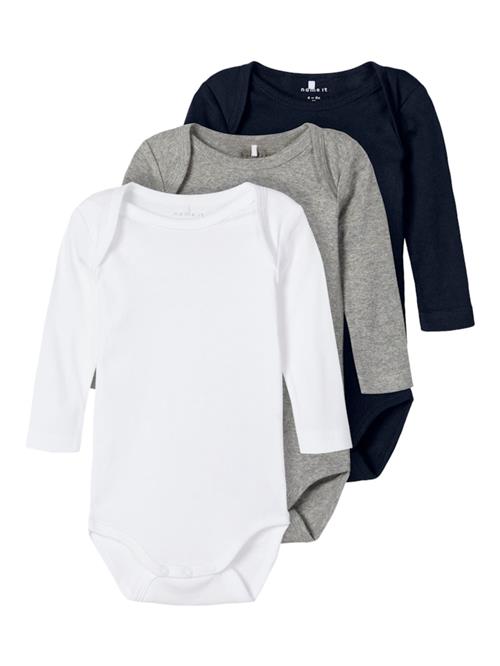 NAME IT Sparkedragt/Body  marin / grå-meleret / hvid