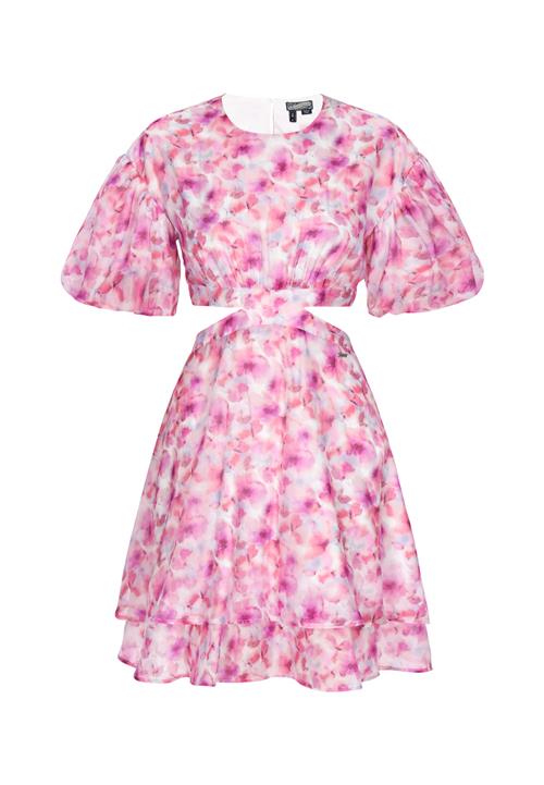 DreiMaster Vintage Coctailkjole  orkidee / pink / hindbær / hvid