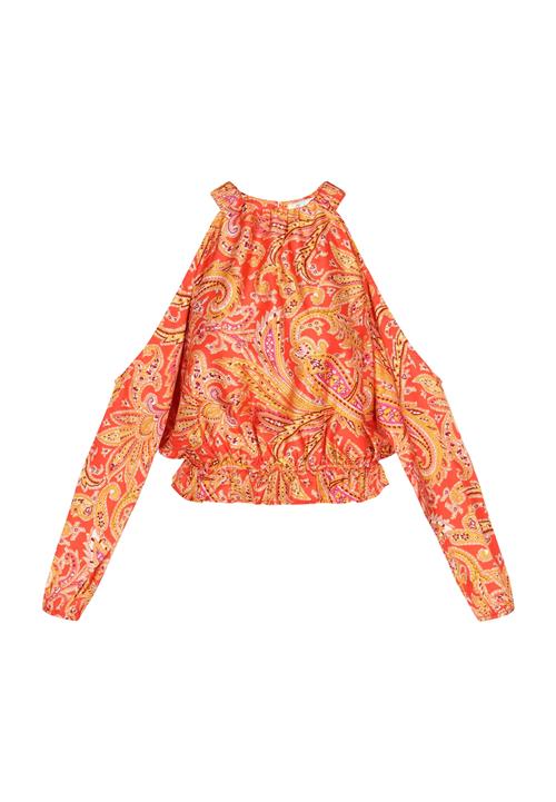 IZIA Bluse 'Spring Summer'  mørkegul / lyseorange / mørkeorange / pink