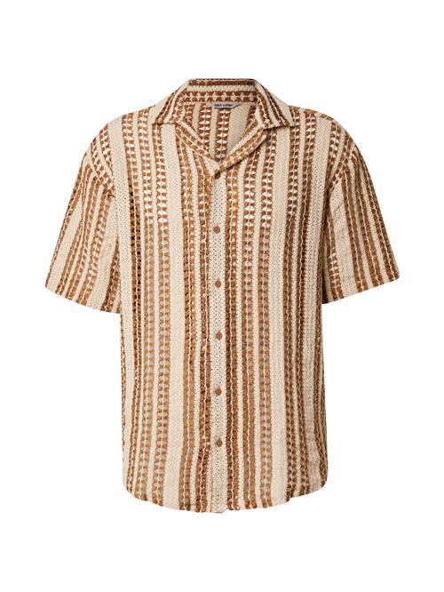 Only & Sons Skjorte 'ONSDANI'  brun / hvid