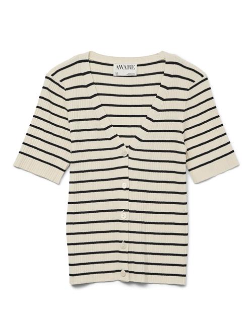 VERO MODA Cardigan 'VMREBECCA'  creme / sort