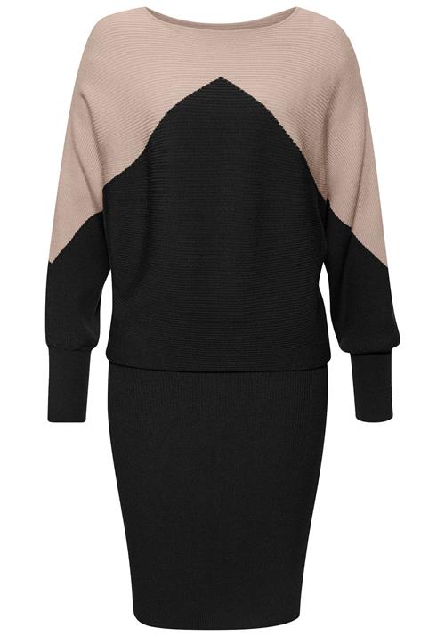 LASCANA Strikkjole  sand / sort