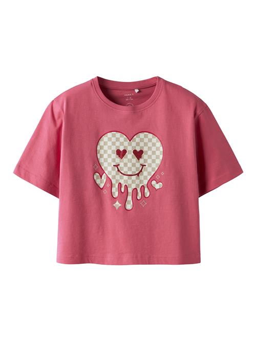 NAME IT Bluser & t-shirts 'NKFKAREN'  mørkebeige / pink / hvid