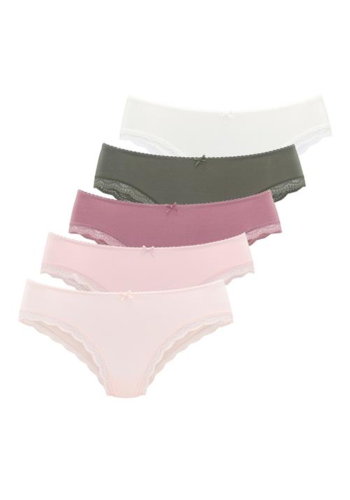 LASCANA Slip  mørkegrøn / rosé / pudder / mørk pink / hvid