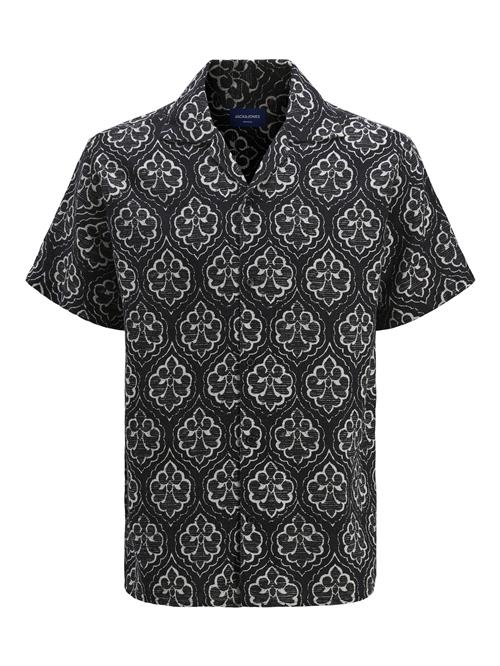 JACK & JONES Skjorte 'JORHydra Noto'  sort / hvid