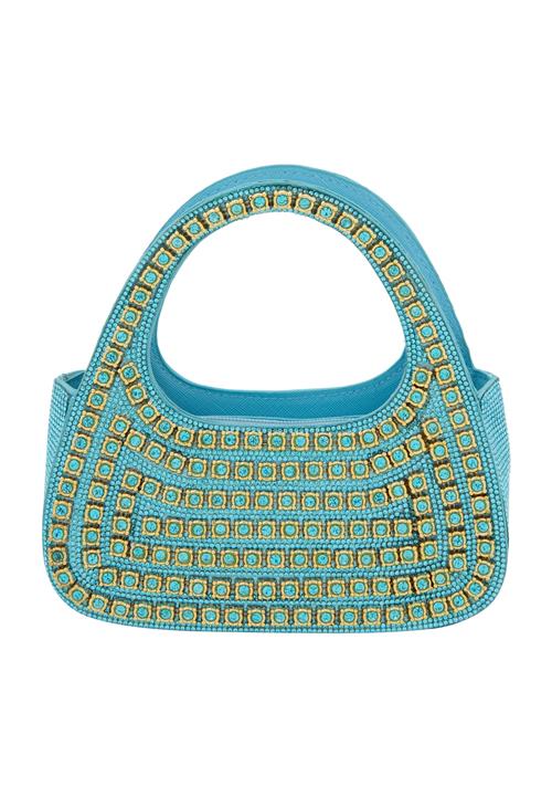 faina Håndtaske  turkis / guld