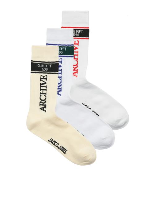 JACK & JONES Sokker 'JACZAMORA'  creme / blå / rød / hvid
