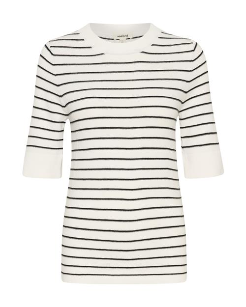 SOAKED IN LUXURY Pullover 'SLSpina'  sort / hvid