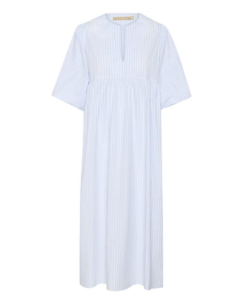 CULTURE Kjole 'CUBeha'  lyseblå / hvid