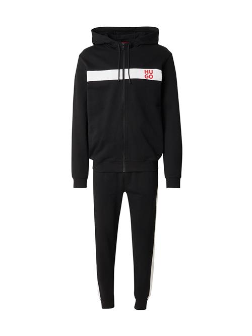 HUGO Joggingdragt 'DapieDoaky'  knaldrød / sort / hvid