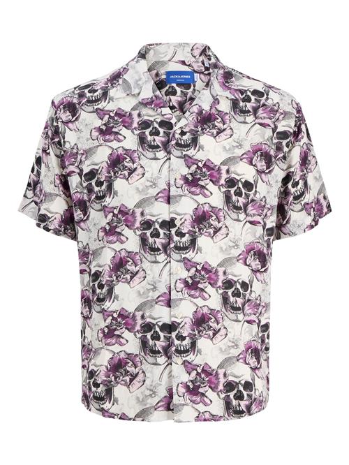 JACK & JONES Skjorte  grå / antracit / lilla / rosé