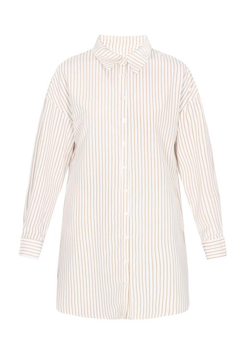 usha BLUE LABEL Bluse 'Fashion Look'  beige / hvid