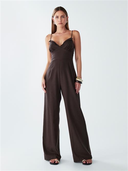 Willa Jumpsuit 'Palms'  choko