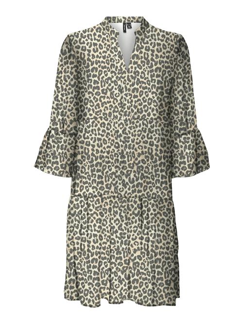 VERO MODA Blusekjole  beige / sort / uldhvid