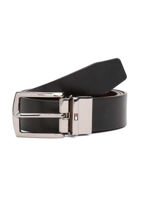 TOMMY HILFIGER Bælte 'Denton'  brun / sort