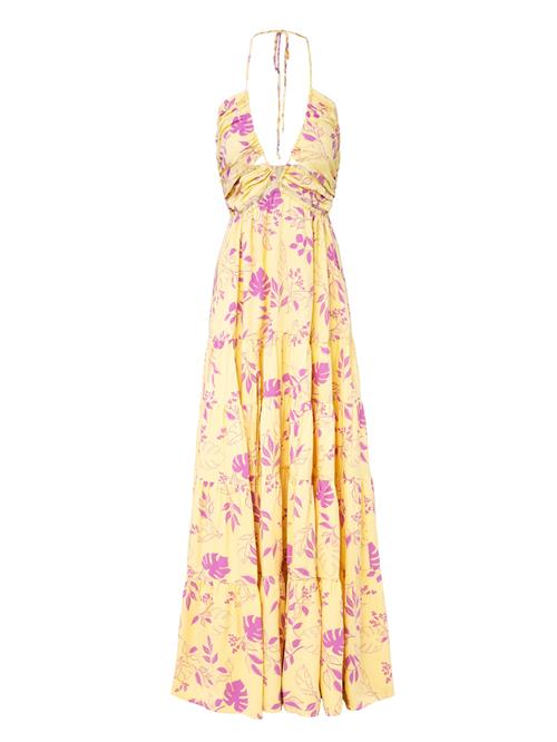 Laurella Sommerkjole  lysegul / lilla