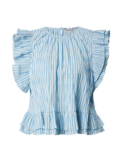OBJECT Bluse 'OBJFine'  lyseblå / hvid