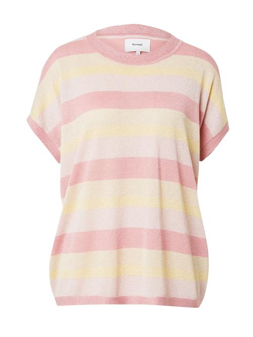 NÜMPH Pullover 'MILVA DARLENE'  lysegul / lysegrå / lyserød