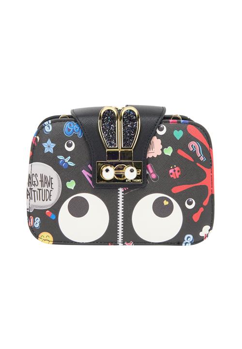 MYMO Skuldertaske 'Pop Eyetheme'  lyseblå / knaldrød / sort / hvid