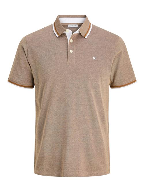 JACK & JONES Bluser & t-shirts 'JJEPaulos'  cognac / brokade / hvid