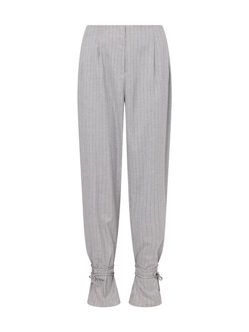 Laurella Bukser med lægfolder  grå-meleret / sort