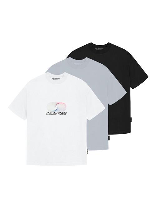 JACK & JONES Bluser & t-shirts 'JCOCalma'  grå / sort / hvid