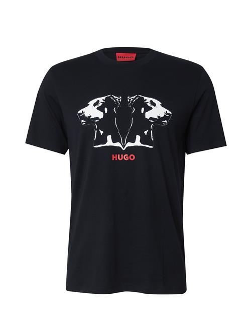 HUGO Bluser & t-shirts 'Dobero'  rød / sort / hvid