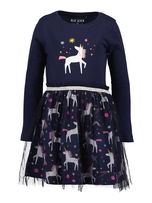 BLUE SEVEN Kjole  navy / gul / lys pink / hvid