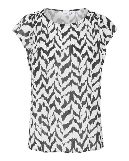 SAINT TROPEZ Bluse 'VegaSZ'  sort / hvid