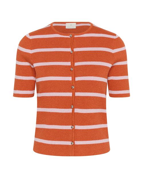 Kaffe Cardigan 'KAMorita'  orange / hvid