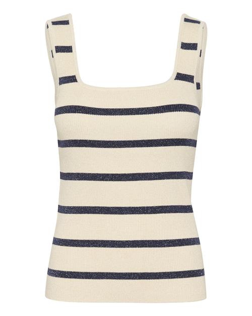 Kaffe Sticktop 'KAMorita'  navy / uldhvid