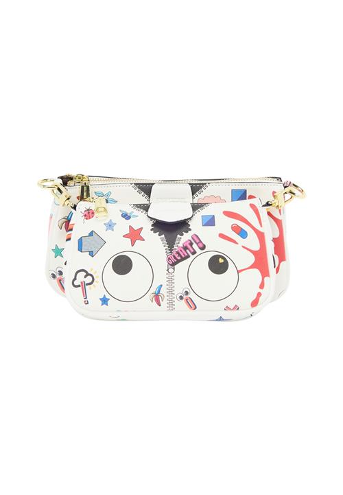 MYMO Skuldertaske 'Pop Eyetheme'  blå / rød / sort / hvid