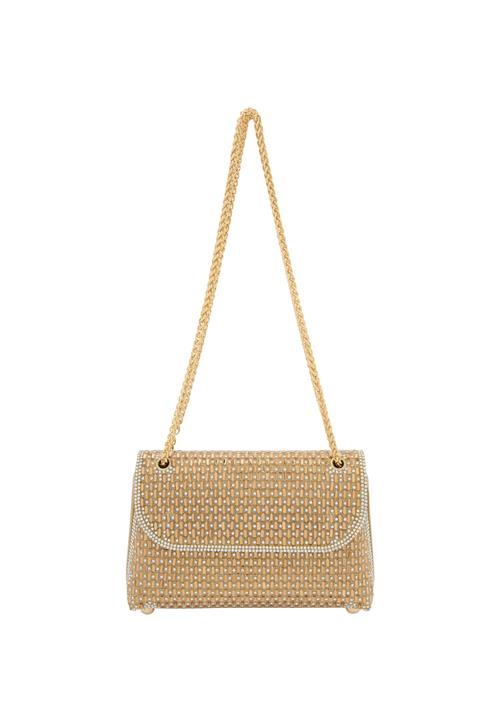 faina Skuldertaske  beige / guld / transparent