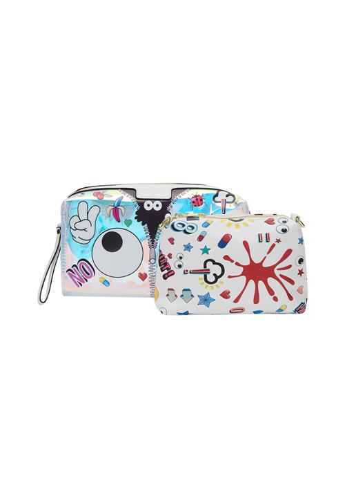 MYMO Skuldertaske 'Pop Eyetheme'  aqua / brandrød / sort / hvid