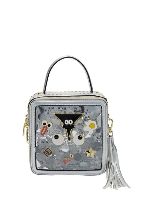 MYMO Håndtaske  mørkegul / grå / sort / sølv