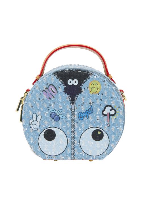 MYMO Skuldertaske 'Pop Eyetheme'  blå / lyseblå / mørkeblå / sort